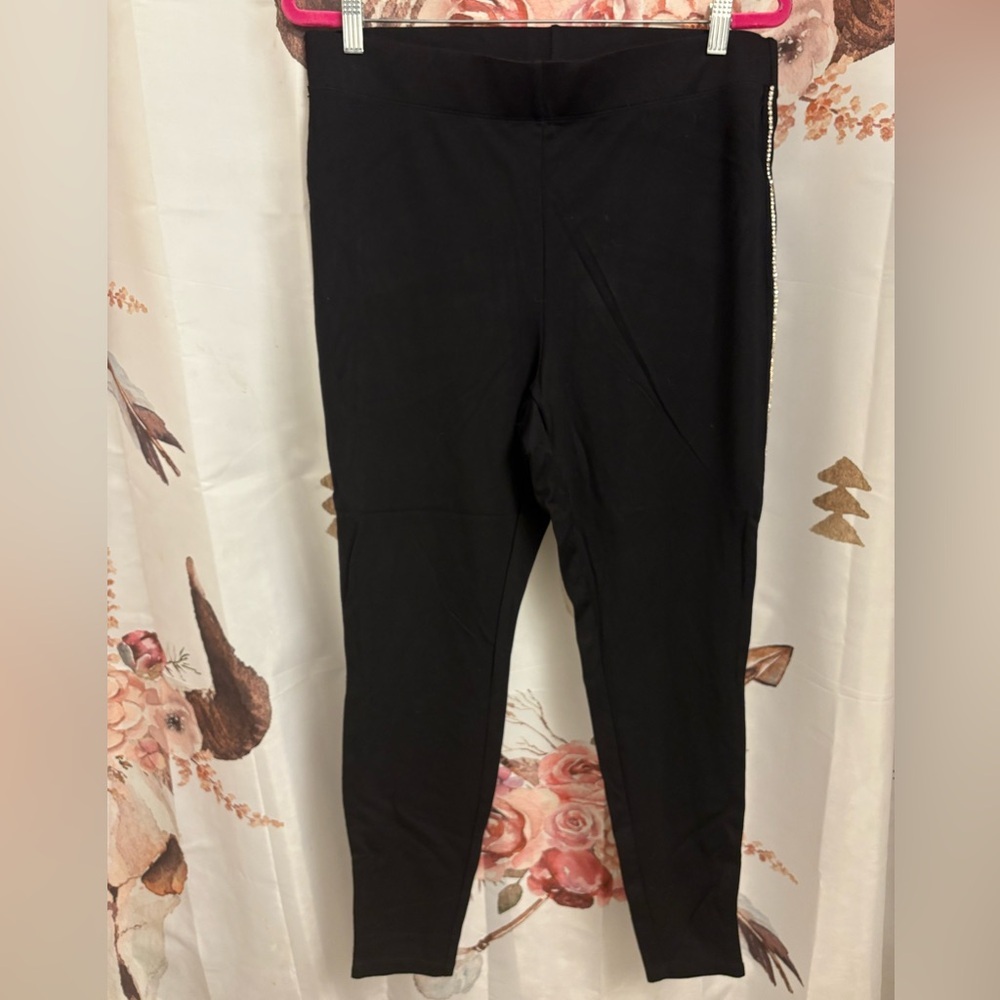 1X Black Leggings with Side bling​